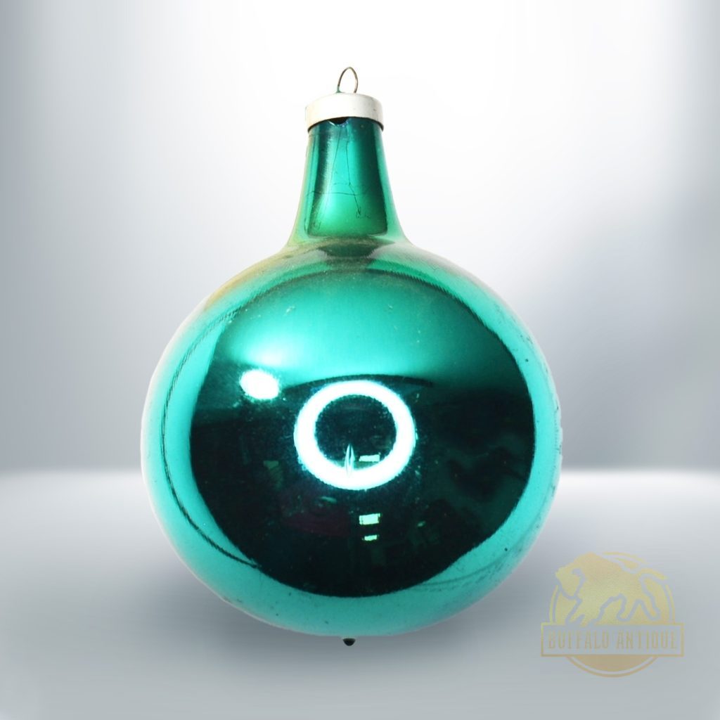 Karácsonyfadísz zöld üveggömb