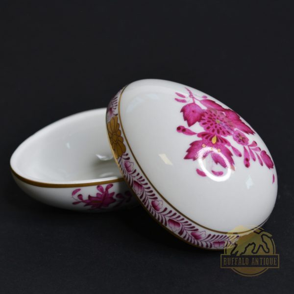 Herendi porcelán pink Apponyi mintás bonbonier