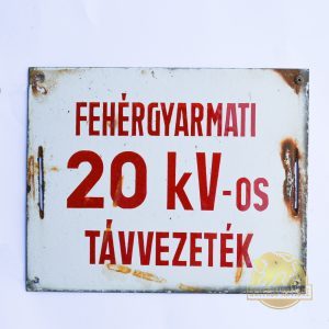 Zománctábla - Fehérgyarmati távvezeték