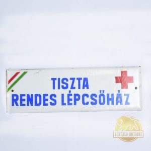 Zománctábla: Tiszta rendes lépcsőház