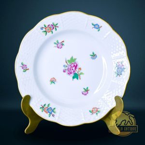 Antik Herendi porcelán süteményes tányér