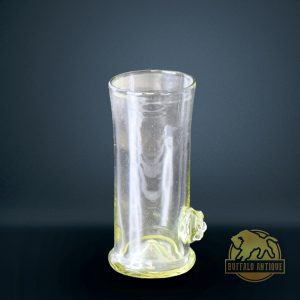 Szakított huta üvegpohár kézműves üveg díszítéssel