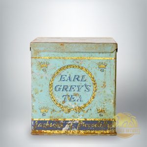 Antik Earl Grey's teás fémdoboz