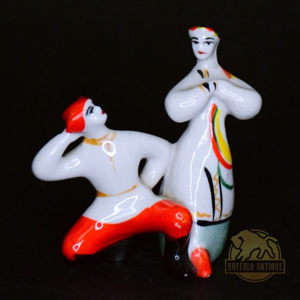 Orosz porcelán figura, táncos pár