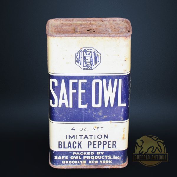 "Safe Owl" fekete bors fémdoboz