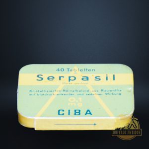 "Serpasil" feliratú fém gyógyszeresdoboz