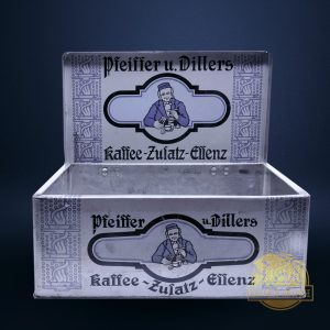 Régi nagyméretű kávésdoboz Pfeiffer U. Dillers